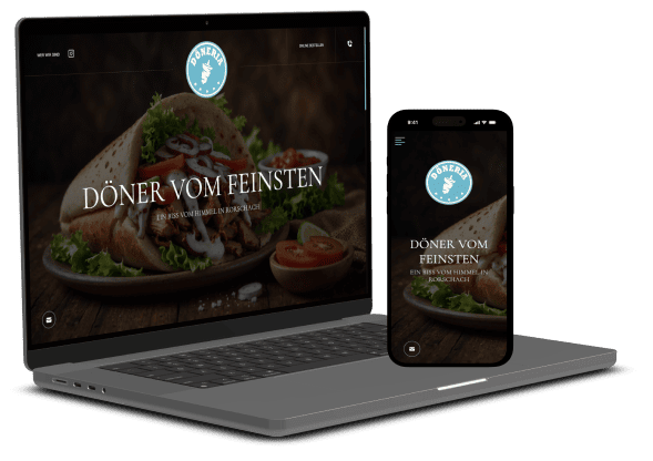 Kundenpräsentation Döneria Website auf Laptop und Handy